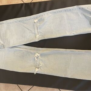 Abercrombie & Fitch Blue Skinny Jeans with Distressed Details